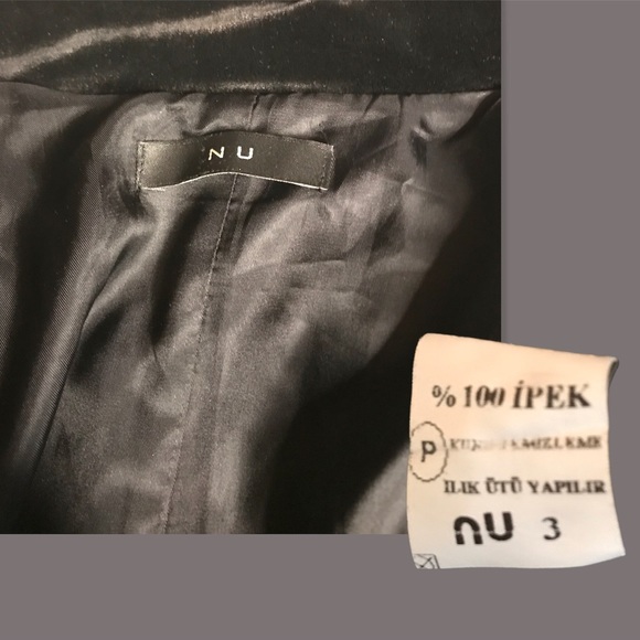 Black Silk velvet blazer by Nu. Dressy but unstructured. Estimated size L - Picture 2 of 6